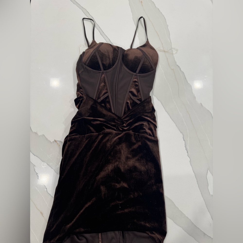 AKIRA Brown Mesh Dress